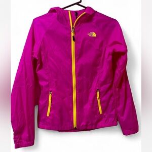 The North Face Fuchsia Jacket with Yellow Zipper